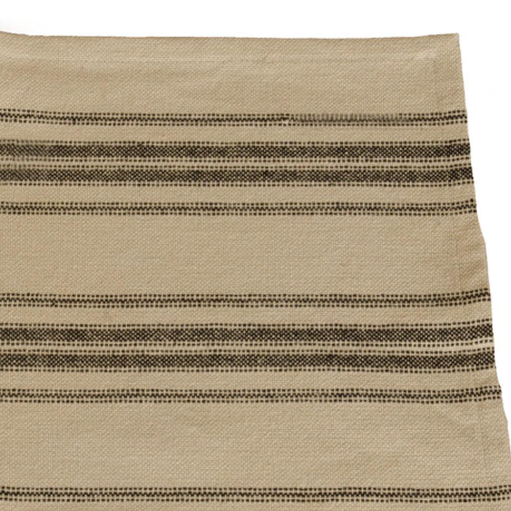 Grain Sack Stripe Oat Black Placemat Set Of Six PM164211 - The Fox Decor