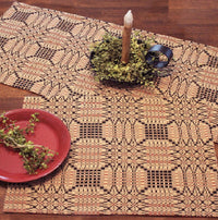 Thumbnail for Trenton Jacquard Nutmeg Black Red Placemat PM243025 - The Fox Decor