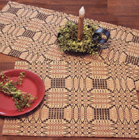 Thumbnail for Trenton Jacquard Nutmeg Black Red Placemat  - Interiors by Elizabeth