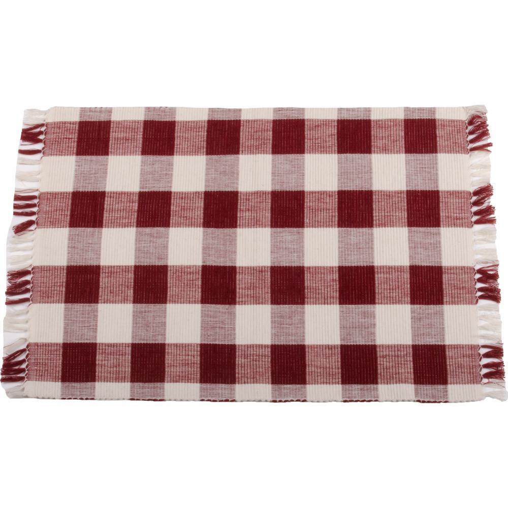 Barn Red Buttermilk Buffalo Check Placemat Set Of Six PM510017 - The Fox Decor