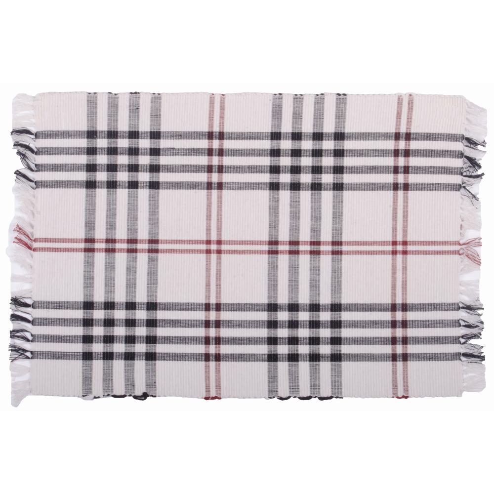 Chesterfield Check 14" X 18" Cream Black Red Set Of 6 PM591005 - The Fox Decor