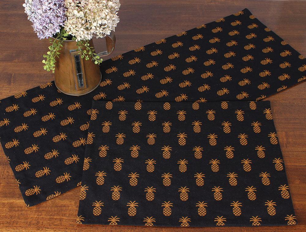 Pineapple Town - Black set of 6 PM660011 - The Fox Decor