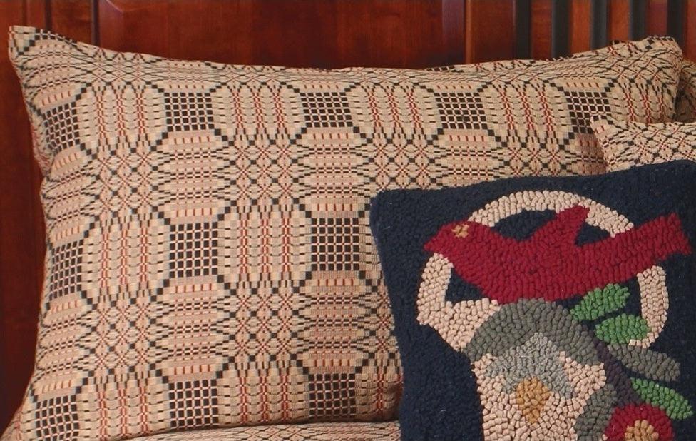 Trenton Jacquard Nutmeg Black Red Pillow Sham PS243025 - The Fox Decor