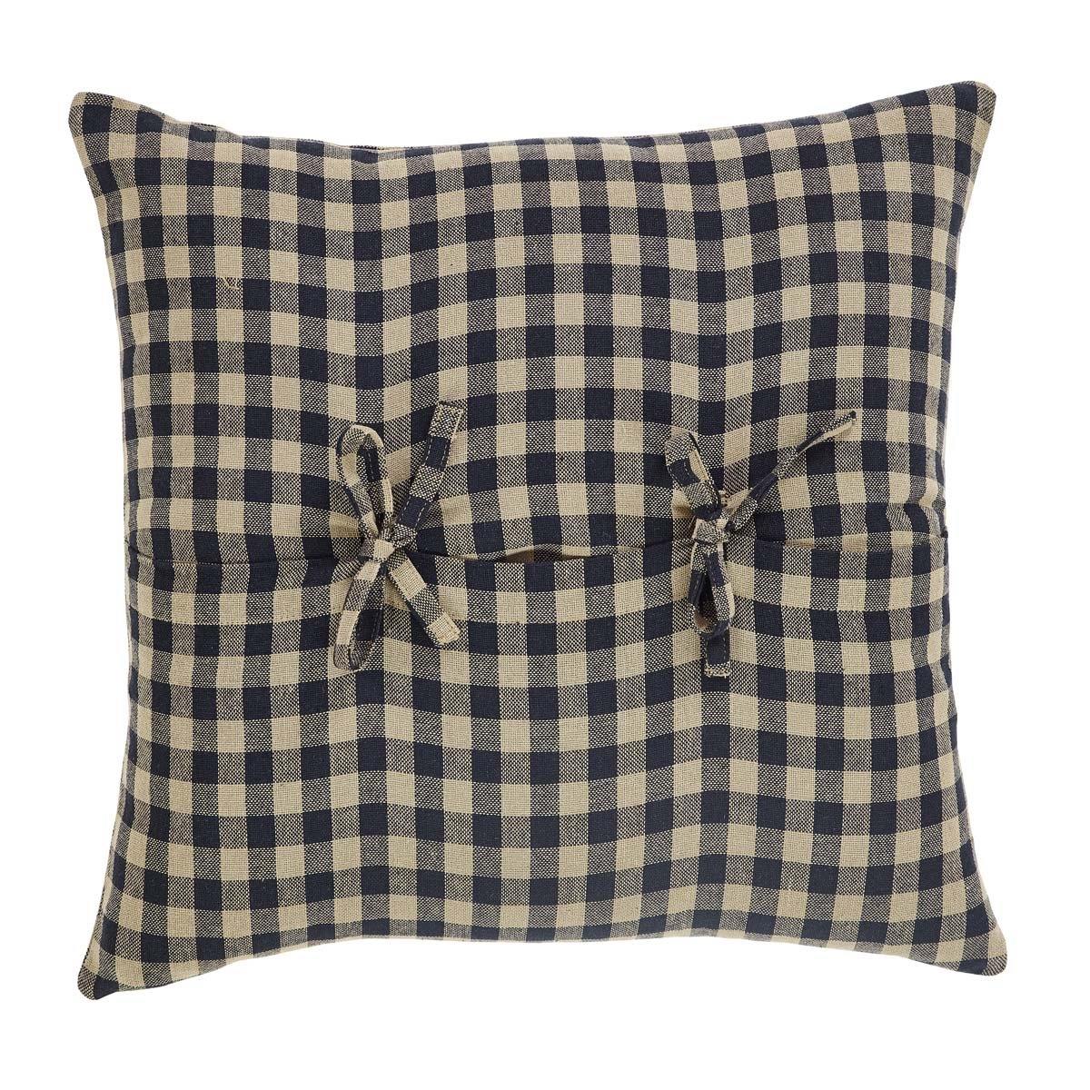 Black Check Pillow Fabric 16x16 - The Fox Decor