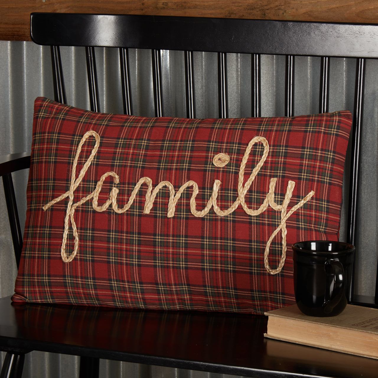 Tea Star Family Country Pillow 14x22