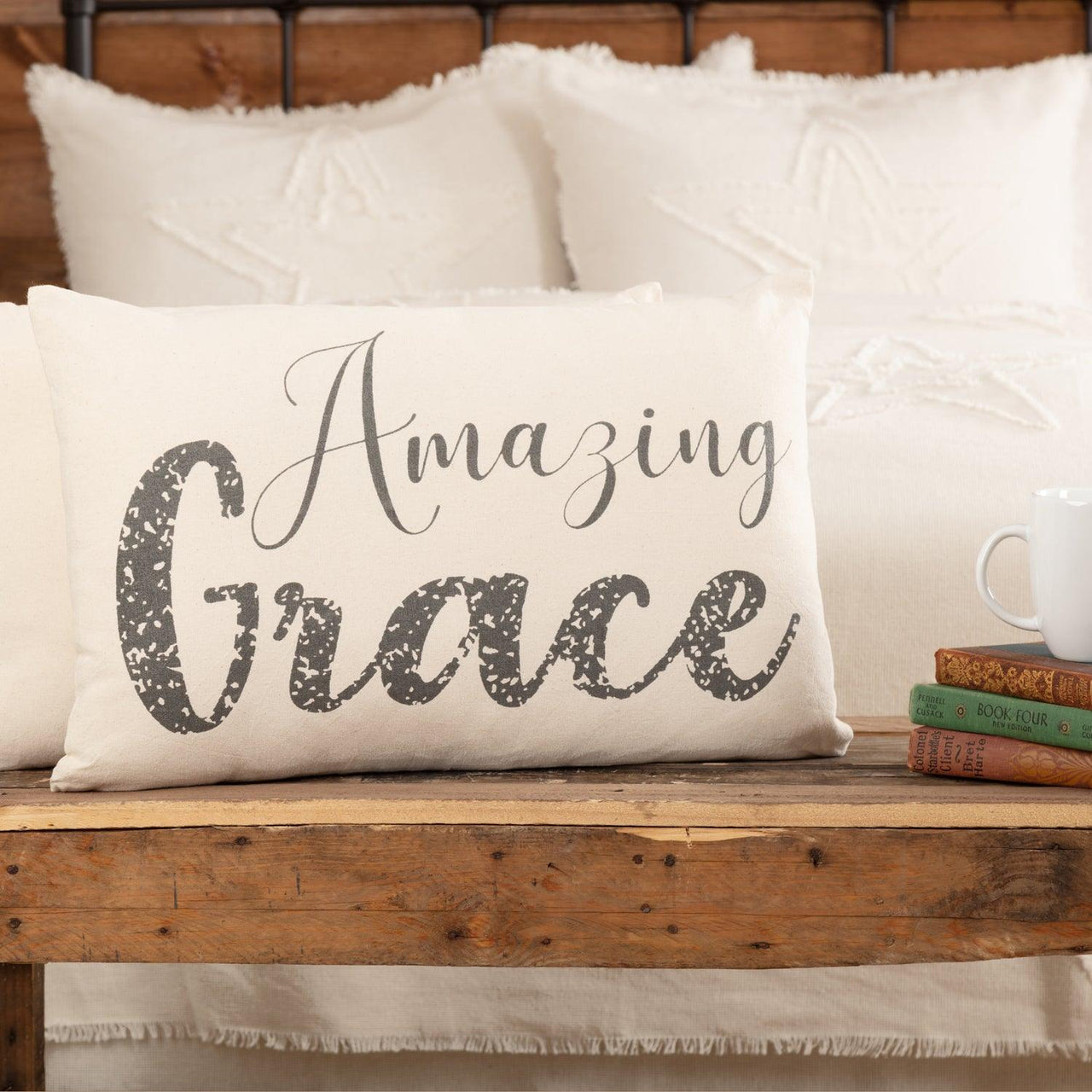 Casement Natural Amazing Grace Pillow 14x22 VHC Brands