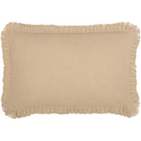 Thumbnail for Burlap Vintage Pillow w/ Fringed Ruffle 14x22 VHC Brands