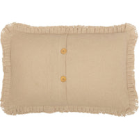 Thumbnail for Burlap Vintage Pillow w/ Fringed Ruffle 14x22 VHC Brands