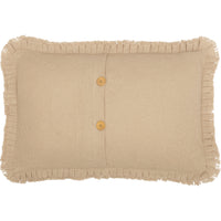 Thumbnail for Burlap Vintage Pillow w/ Fringed Ruffle 14x22 VHC Brands