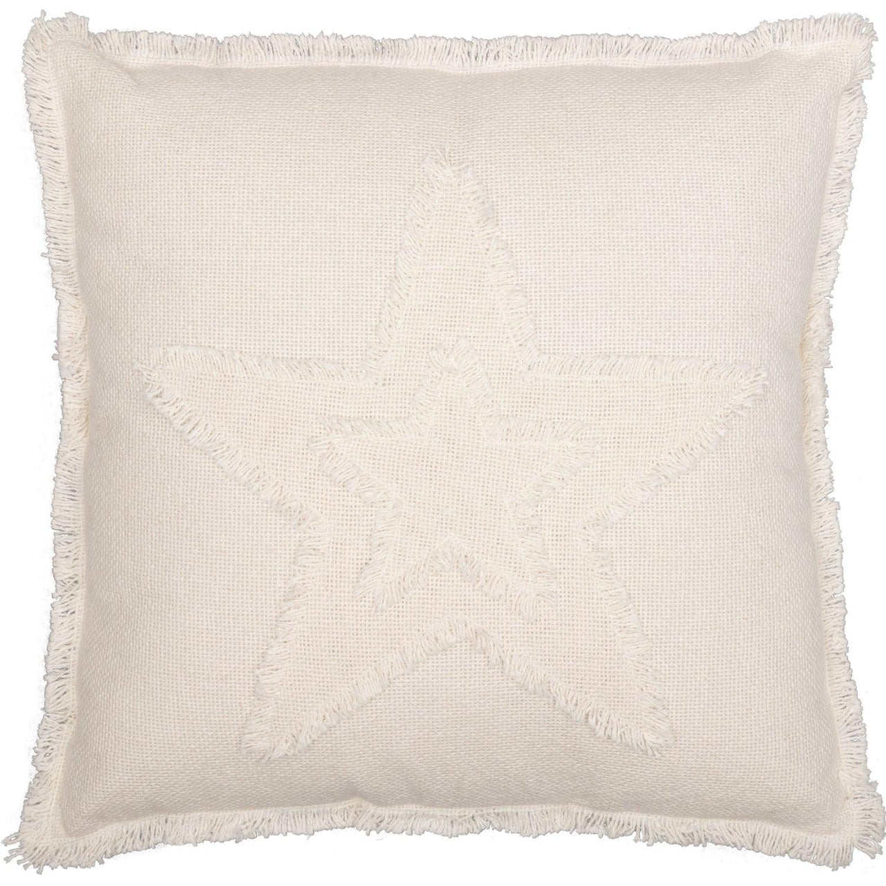 Burlap Antique White Star Pillow 18x18 VHC Brands