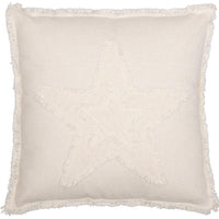 Thumbnail for Burlap Antique White Star Pillow 18x18 VHC Brands