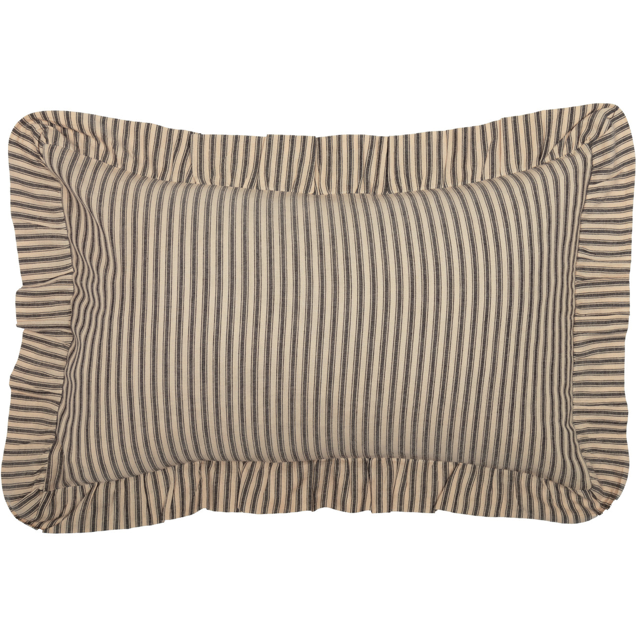 Sawyer Mill Charcoal Ticking Stripe Fabric Pillow 14x22 VHC Brands