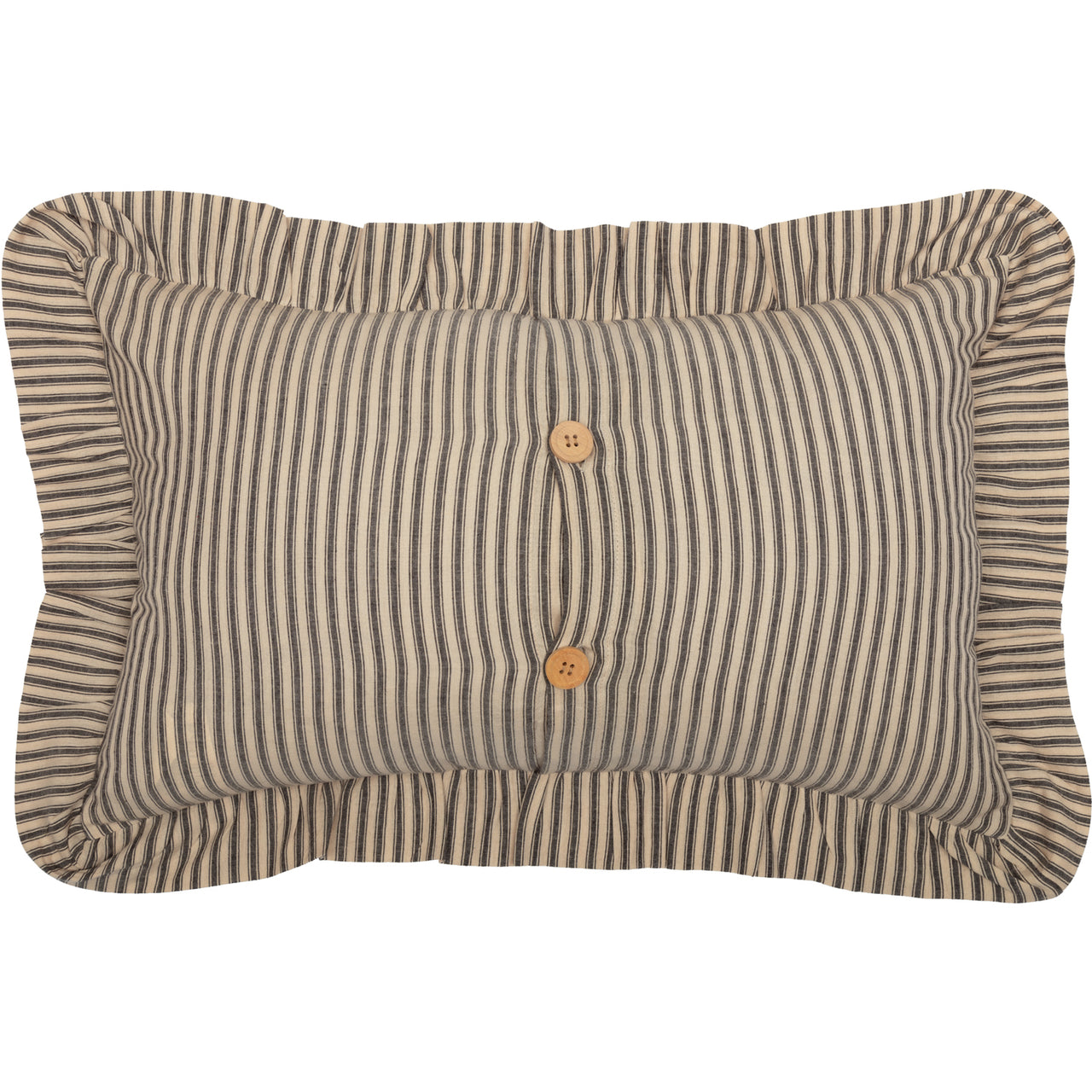 Sawyer Mill Charcoal Ticking Stripe Fabric Pillow 14x22 VHC Brands