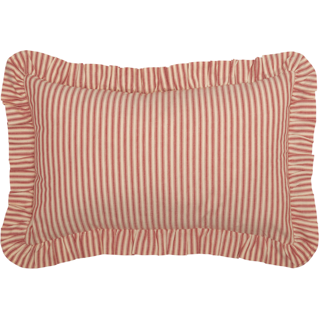 Sawyer Mill Red Ticking Stripe Fabric Pillow 14x22 VHC Brands