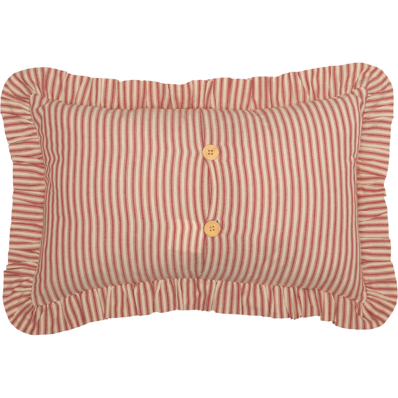 Sawyer Mill Red Ticking Stripe Fabric Pillow 14x22 VHC Brands