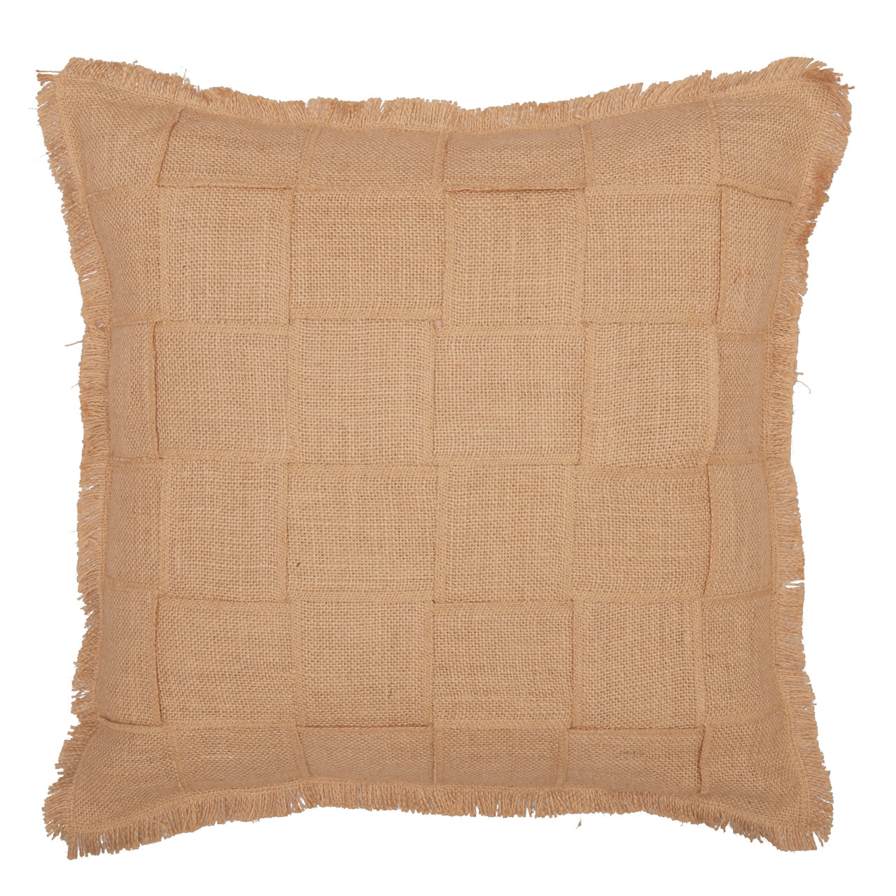 Jute Burlap Natural Basket Weave Pillow 18x18 VHC Brands