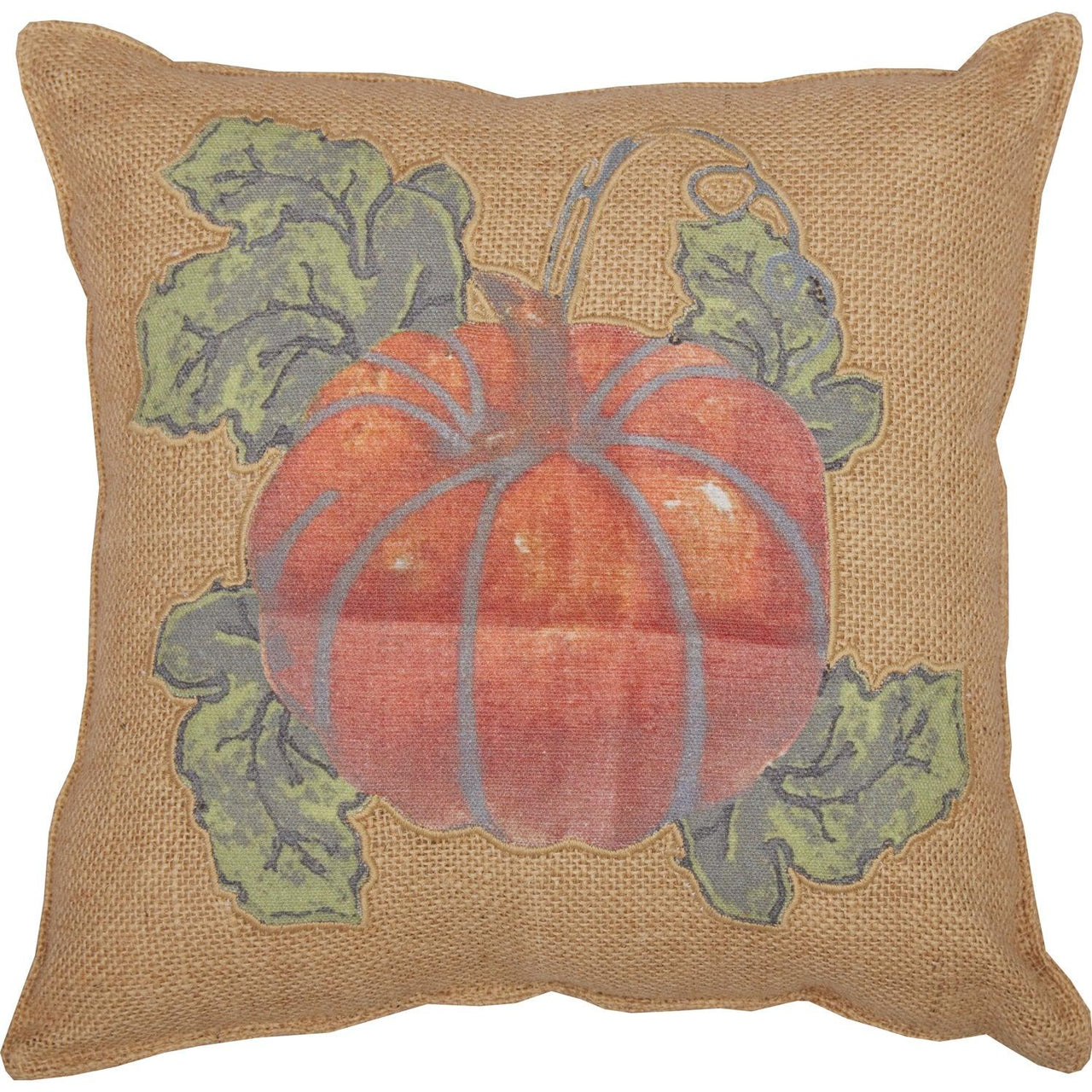 Jute Burlap Natural Harvest Garden Pumpkin Pillow 12x12 VHC Brands - The Fox Decor
