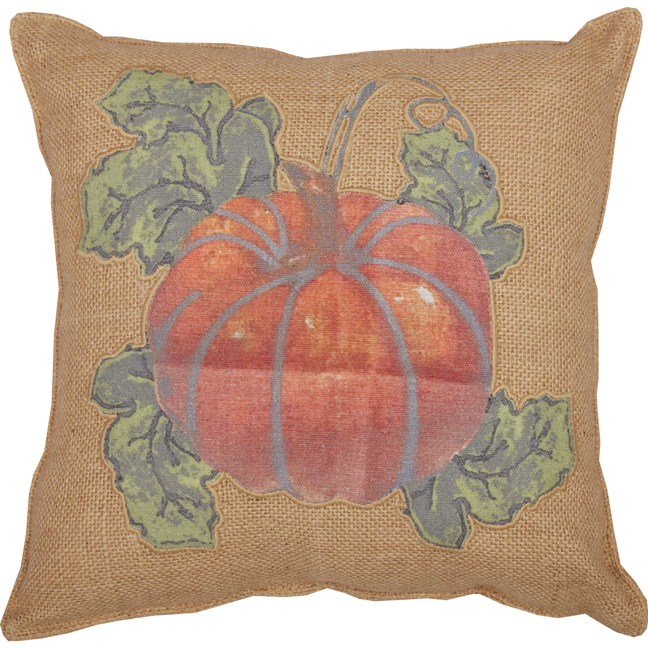 Jute Burlap Natural Harvest Garden Pumpkin Pillow 12x12 VHC Brands