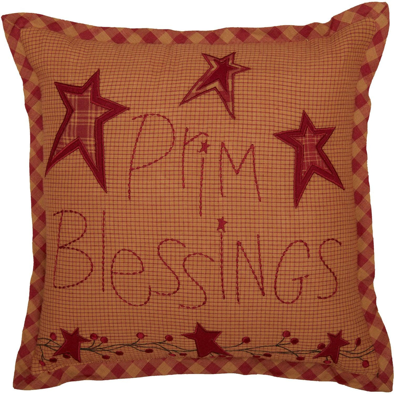 Ninepatch Star Prim Blessings Pillow 12x12 VHC Brands - The Fox Decor