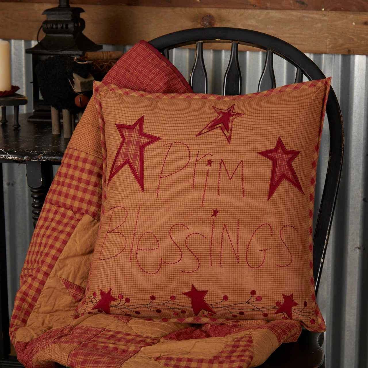 Ninepatch Star Prim Blessings Pillow 18x18VHC Brands