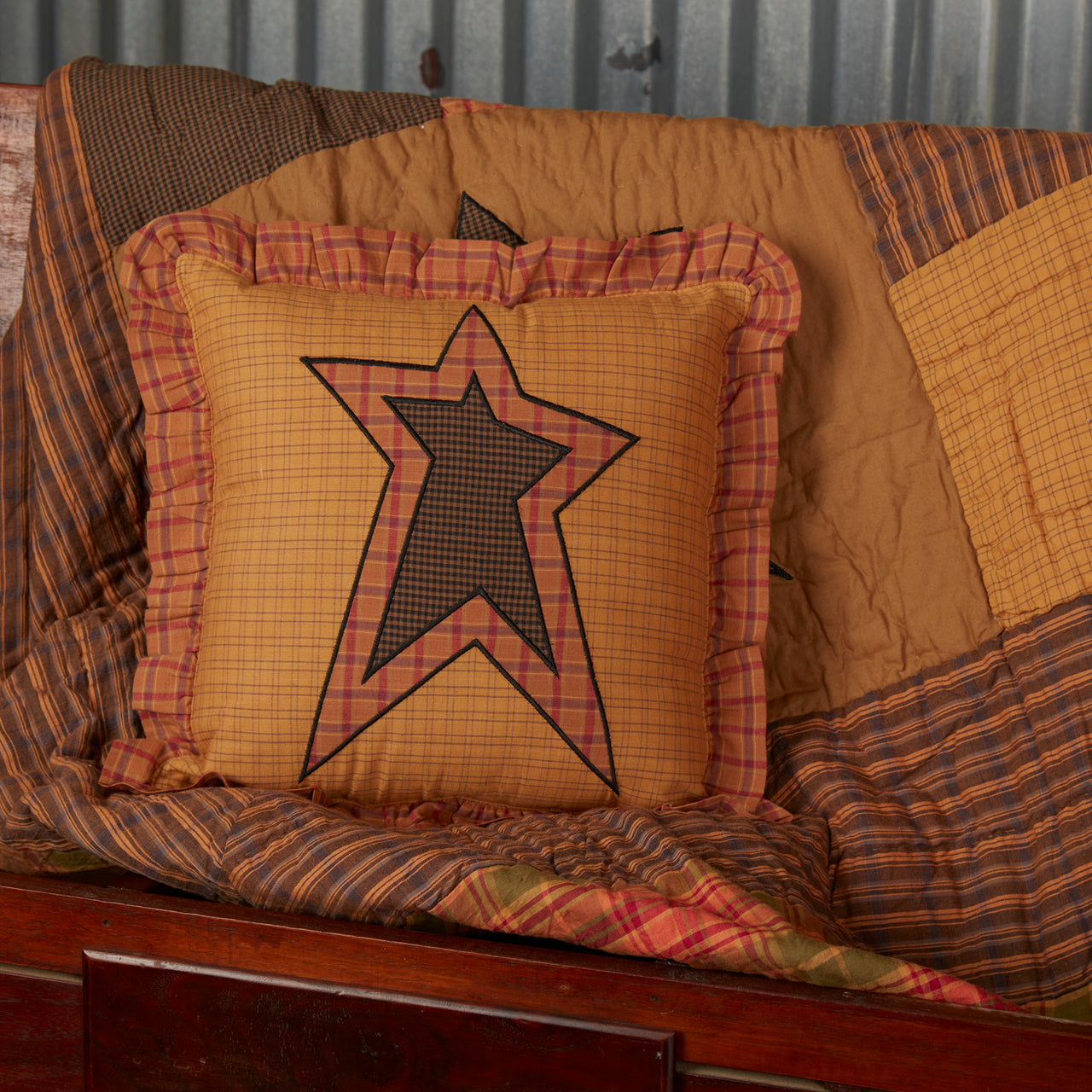 Stratton Applique Star Pillow 12x12 VHC Brands