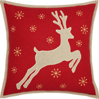 Thumbnail for Burlap Santa Reindeer Pillow 18x18 VHC Brands
