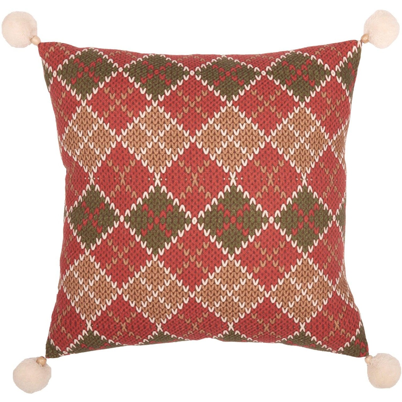 Argyle Diamond Christmas Pillow 18x18 VHC Brands