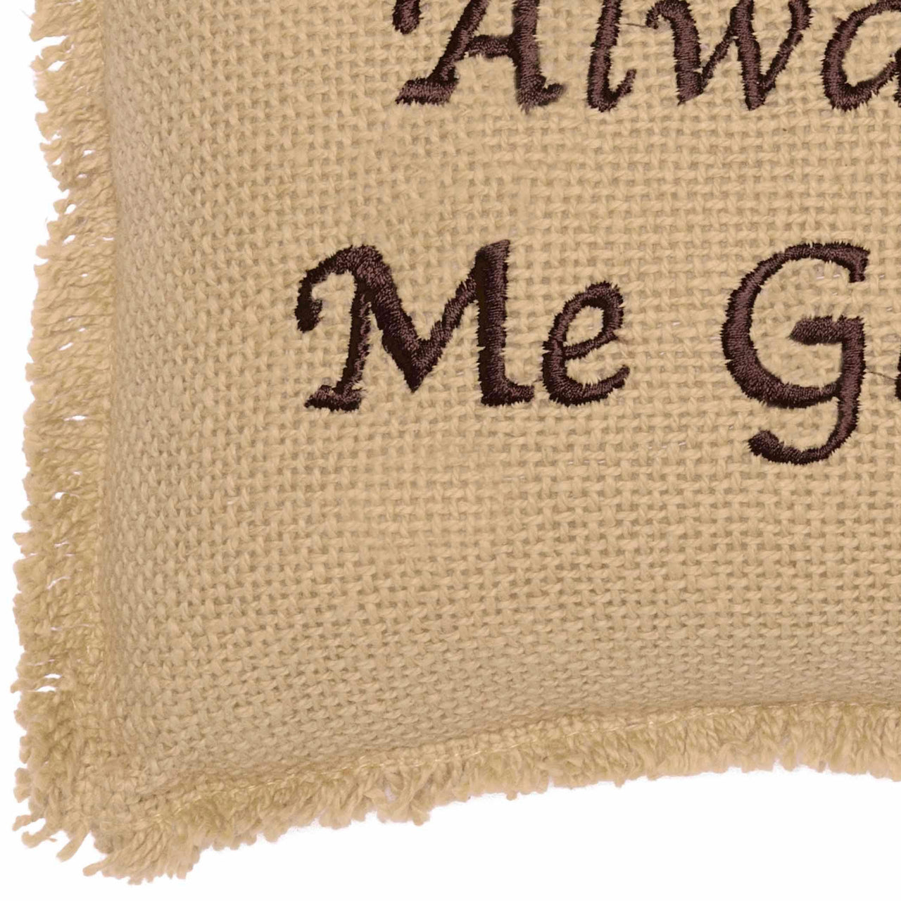 Burlap Natural Pillow Always Kiss Me Goodnight 7x13 - The Fox Decor