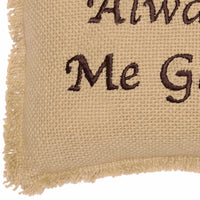 Burlap Natural Pillow Always Kiss Me Goodnight 7x13 - The Fox Decor
