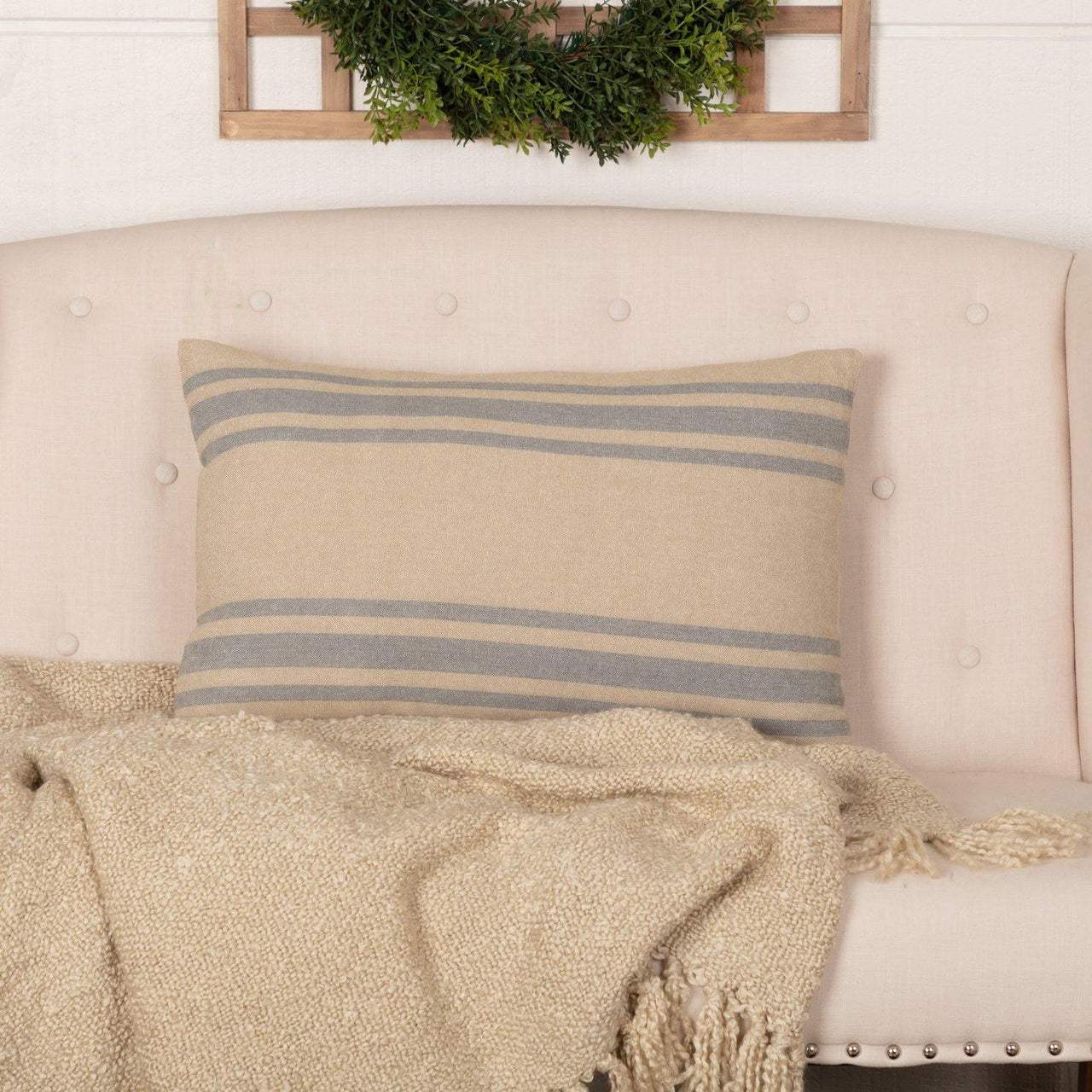 Farmer's Market Grain Sack Stripe Pillow 14x22 VHC Brands - The Fox Decor