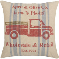 Thumbnail for Farmer's Market Delivery Truck Pillow 18x18 VHC Brands - The Fox Decor