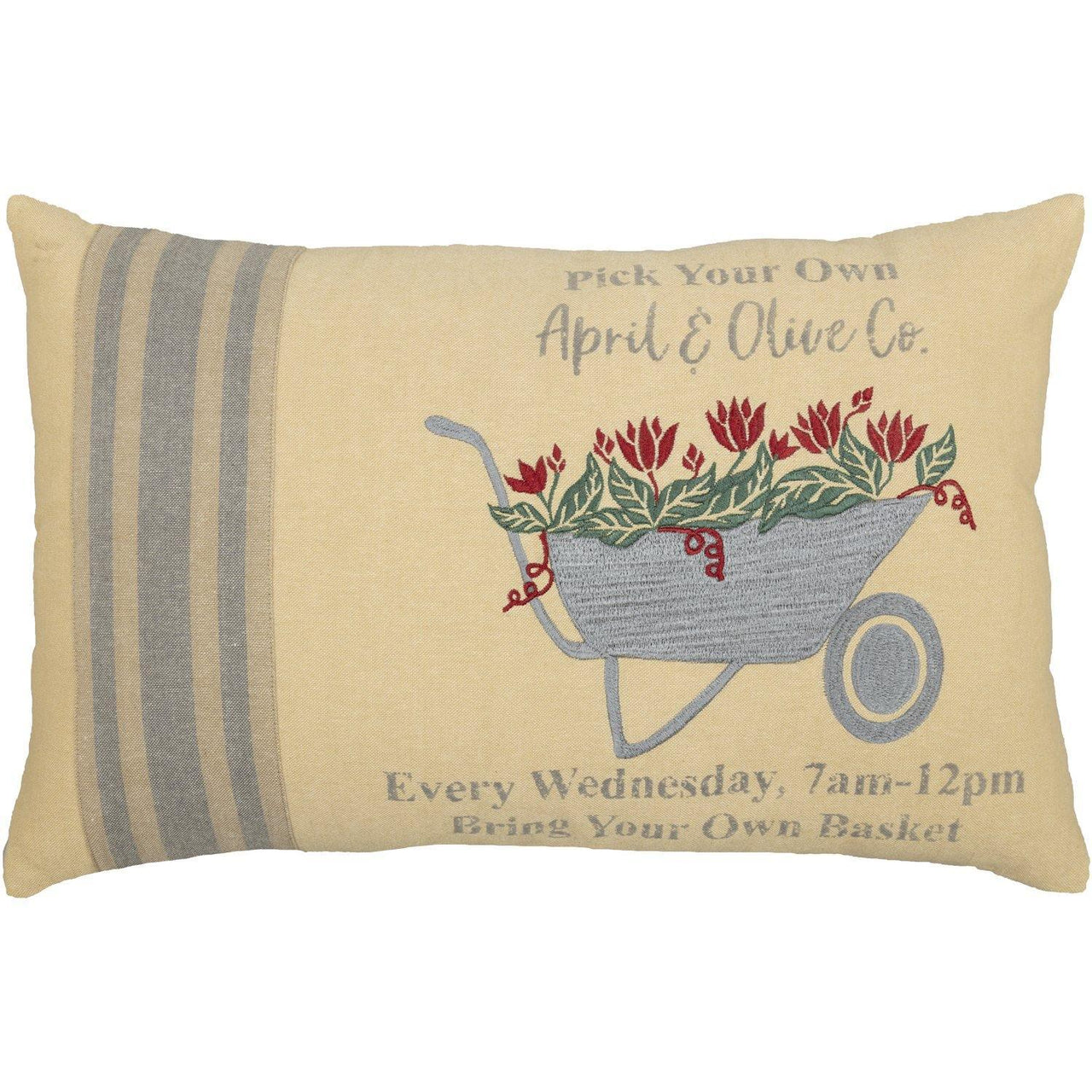 Farmer's Market Wheelbarrow Pillow 14x22 VHC Brands - The Fox Decor