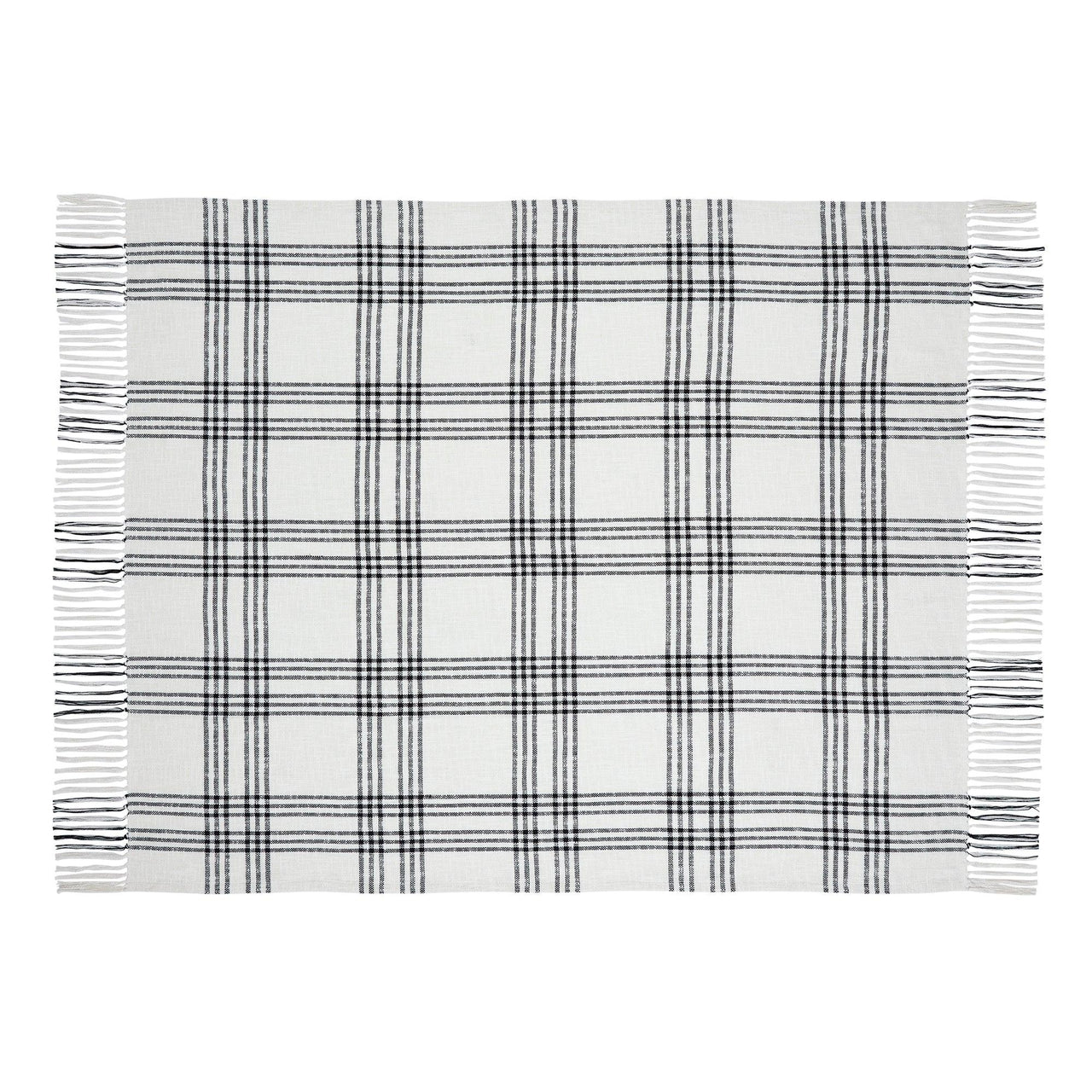 Black Plaid Woven Throw 60x50 VHC Brands - The Fox Decor