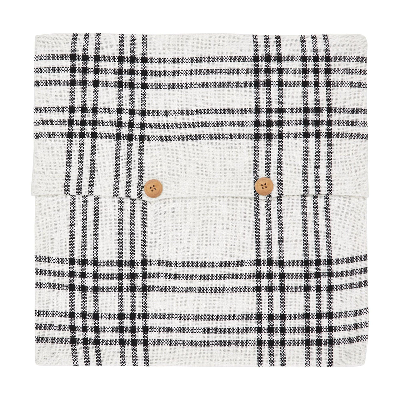 Black Plaid Fabric Pillow Cover 18x18 VHC Brands - The Fox Decor