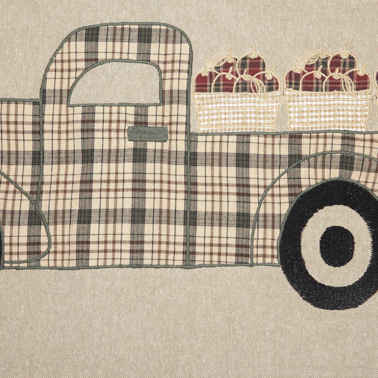 Cider Mill Applique Apple Truck Pillow 14x22 VHC Brands