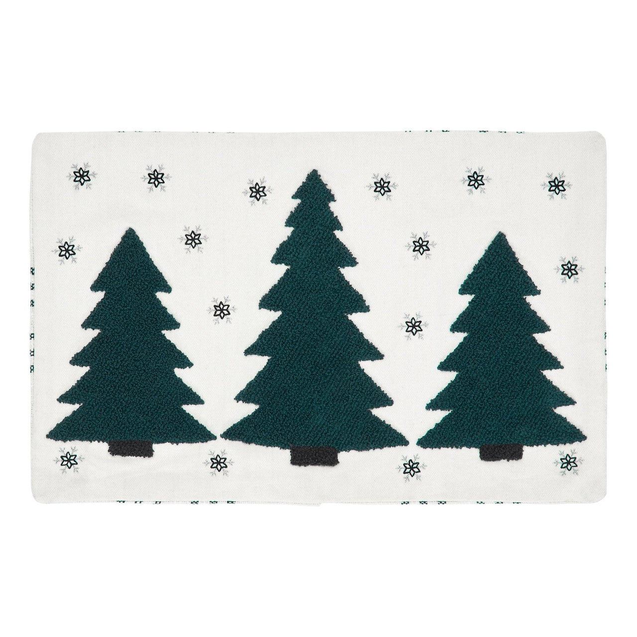 Pine Grove Plaid Embroidered Trees Pillow Cover 14x22 VHC Brands - The Fox Decor