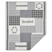 Thumbnail for Sawyer Mill Black Stenciled Patchwork Throw 60x50 VHC Brands