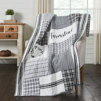 Thumbnail for Sawyer Mill Black Stenciled Patchwork Throw 60x50 VHC Brands