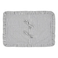 Thumbnail for Sawyer Mill Black Ruffled Ticking Stripe Pillow Cover 14x22 VHC Brands - The Fox Decor