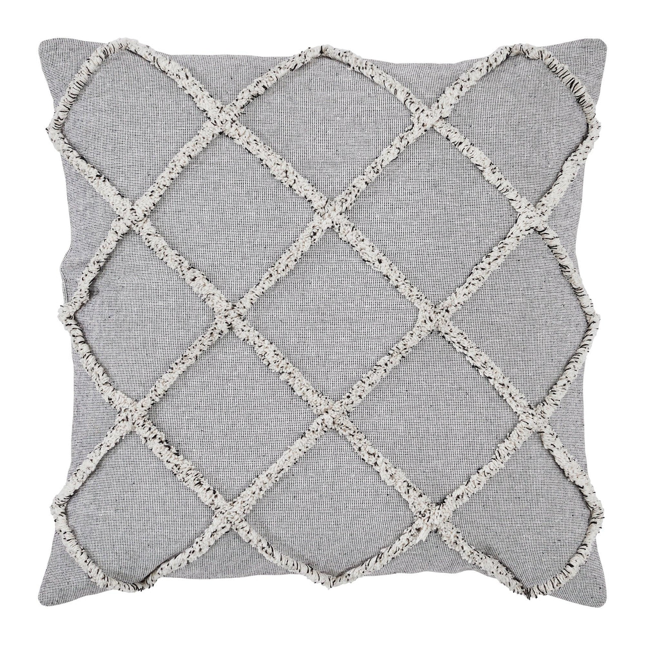 Frayed Lattice Creme & Black Pillow Cover 20x20 VHC Brands