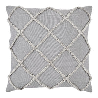 Thumbnail for Frayed Lattice Creme & Black Pillow Cover 20x20 VHC Brands