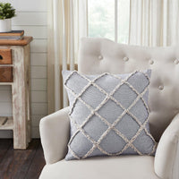 Thumbnail for Frayed Lattice Creme & Black Pillow Cover 20x20 VHC Brands - The Fox Decor