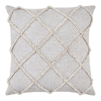 Thumbnail for Frayed Lattice Oatmeal Pillow Cover 20x20 VHC Brands