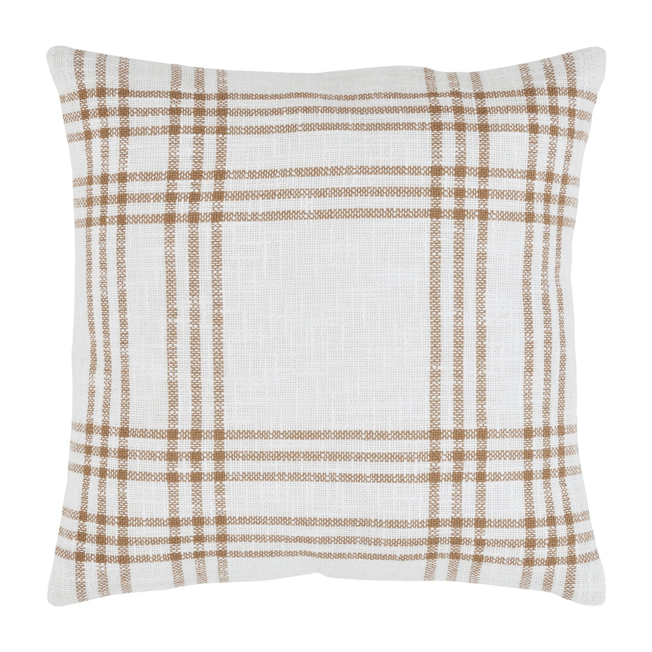 Wheat Plaid Fabric Pillow 18x18 VHC Brands - The Fox Decor