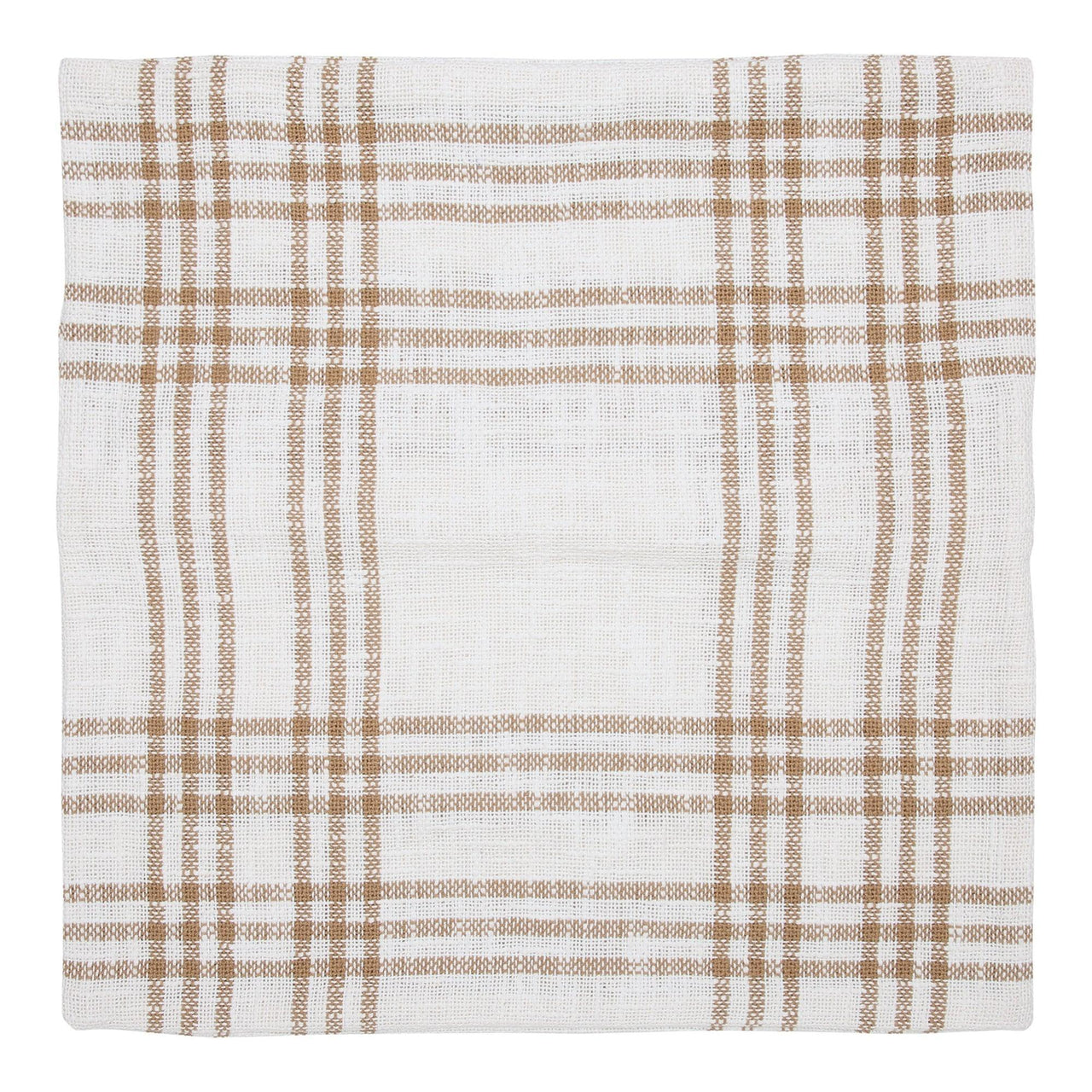 Wheat Plaid Fabric Pillow Cover 18x18 VHC Brands - The Fox Decor