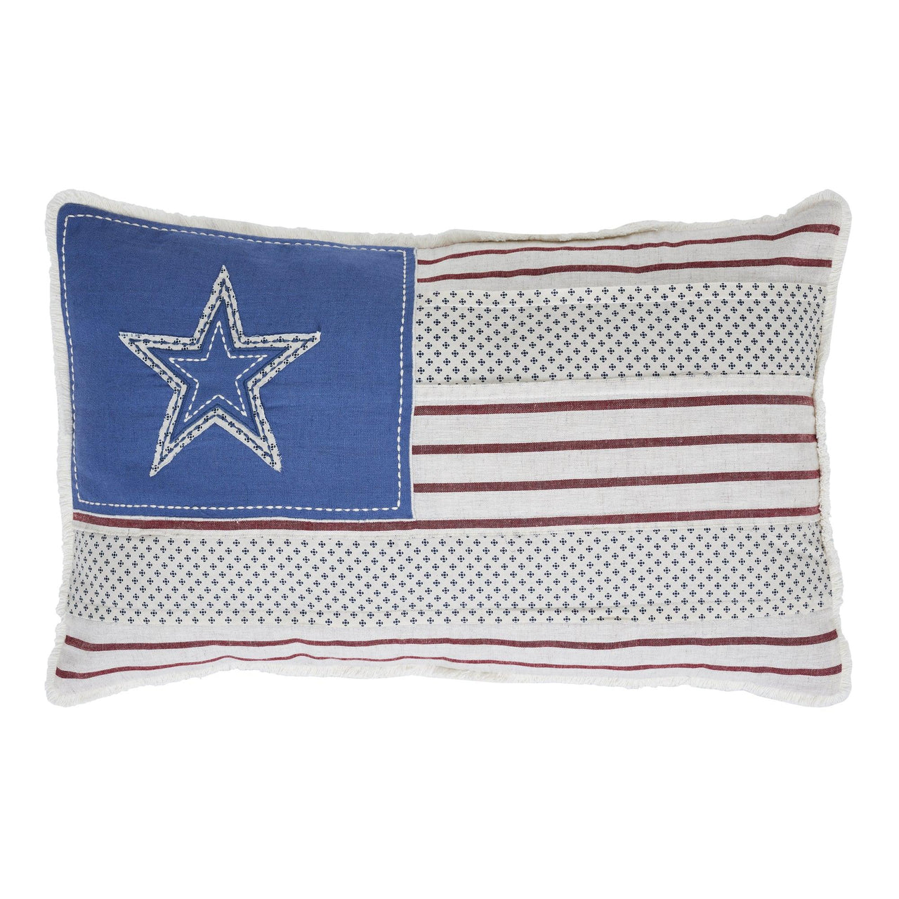 Celebration Patchwork Flag Pillow 14x22 VHC Brands