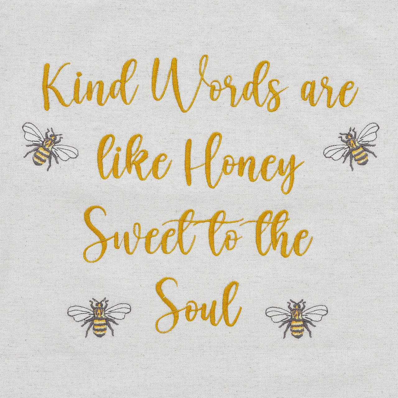 Embroidered Bee Honey Pillow 18x18 VHC Brands