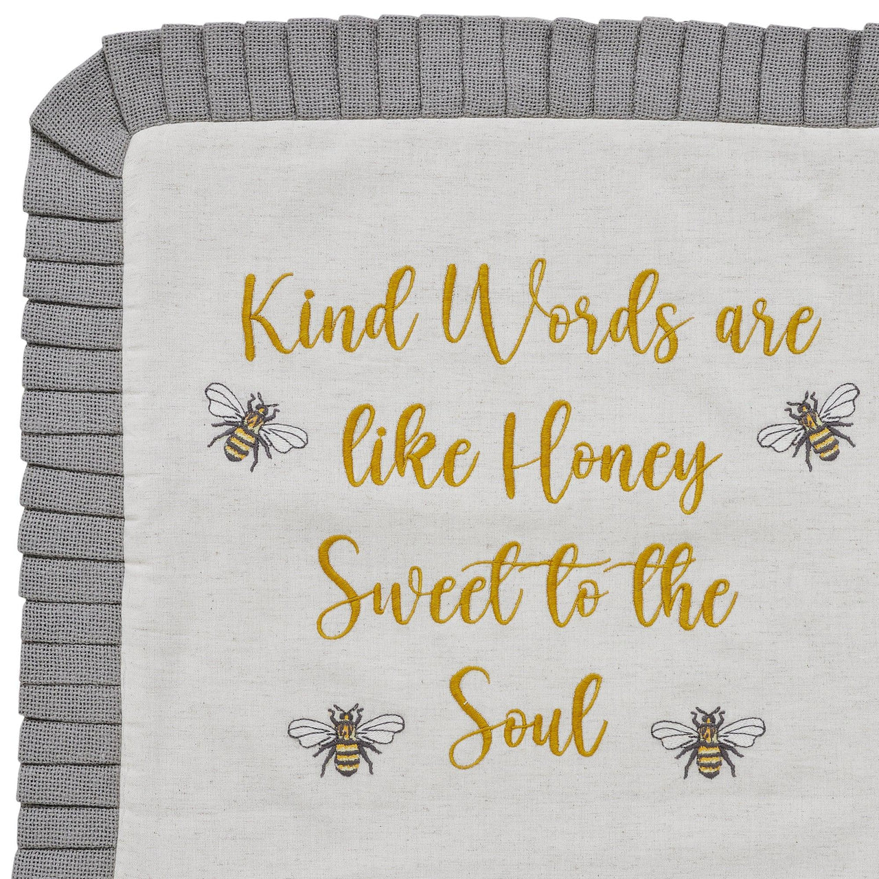 Embroidered Bee Honey Pillow 18x18 VHC Brands