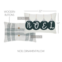 Thumbnail for Pine Grove Plaid Noel Ornament Pillow 14x22 VHC Brands