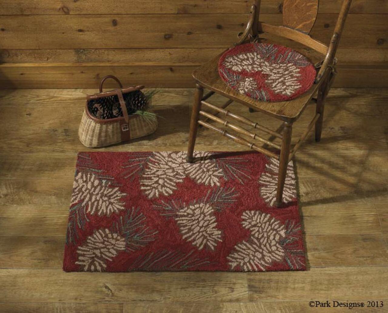 Pinecone Hooked Chair Pad Park Designs